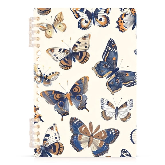 Butterflys Blue Spiral Journal Notebook College Ruled Notebook 8.3" x 5.7" A5 Lined Thick Paper Page