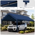 thumbnail image 6 of Pakunoda 10' X 20' Carport Canopy Replacement Cover, Portable Car Garage Shelter Party Top Tent with 34PC Ball Bungees, Blue (Only Cover, Frame Not Included), 6 of 8