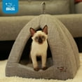 thumbnail image 4 of Pet Tent - Soft Bed for Dog and Cat by Best Pet Supplies - Gray Linen, 19" x 19" x H:19", 4 of 6