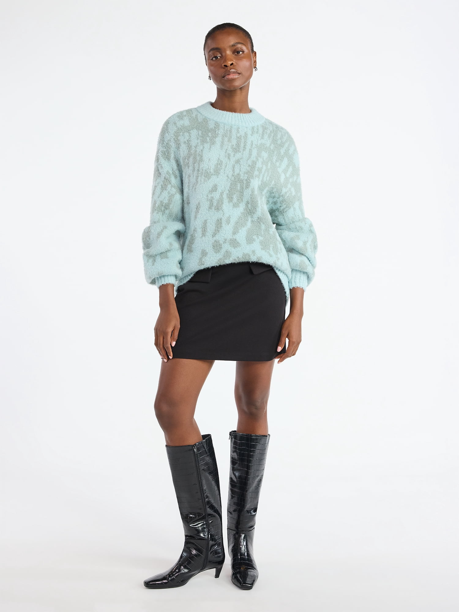 Scoop Women's Tunic Sweater with Long Sleeves, Midweight, Sizes XS-XXL