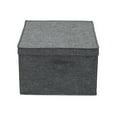 thumbnail image 5 of Household Essentials Jumbo Fabric Storage Bins 2 Pack, Sturdy Sides and Reinforced Bottom, Luxe Poly Linen Fabric, Graphite Linen, 5 of 7