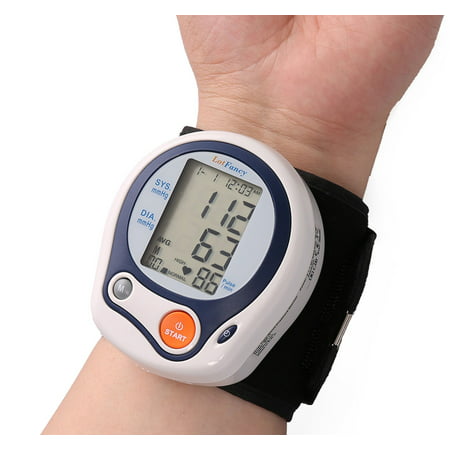 Wrist Blood Pressure Monitor BP Cuff with Portable Case, Automatic Digital BP Machine by LotFancy, Large Screen, 60 Memories, WHO (Best Wrist Bp Monitor)