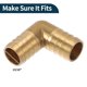 thumbnail image 4 of Accesorios de manguera de latón 25/32" con conector de 90 grados para aire, agua, aceite, gas, combustible, 2 piezas tono dorado, 4 of 6