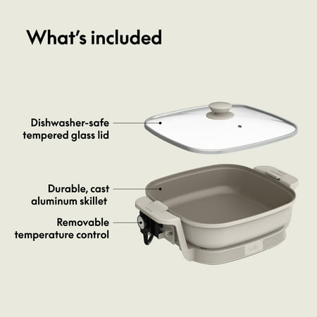 bella Make and Take Electric Skillet, Oatmilk