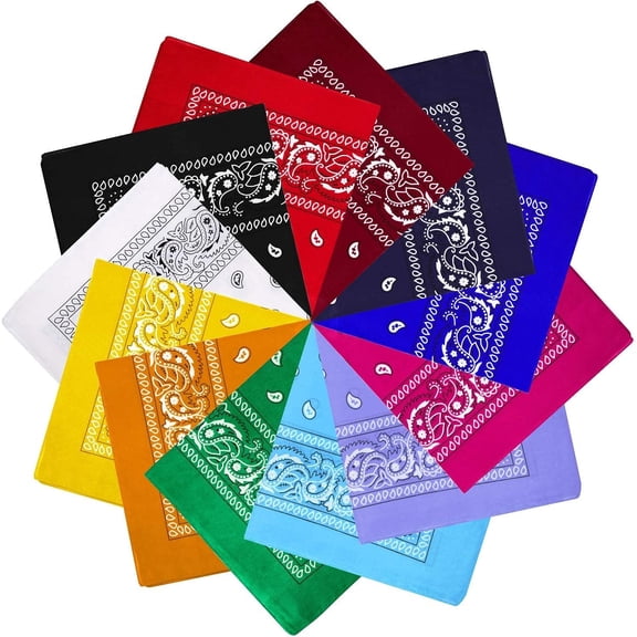 Konexial 12 Pack Neon Bandanas Paisley