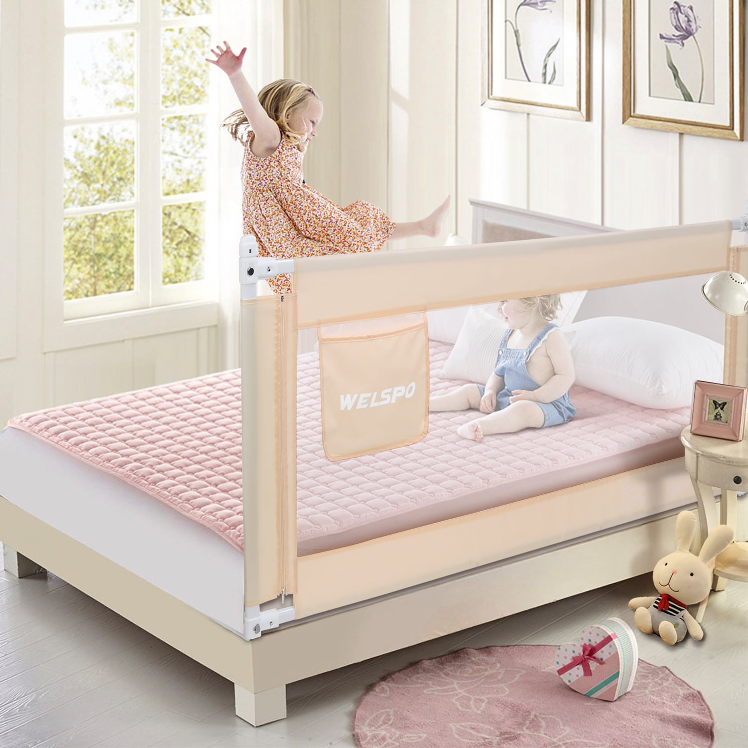 Bed Rail For Toddler Sided Guard, Baby Room With Queen Size Bed