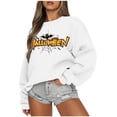 thumbnail image 1 of ICHUANYI Clearance Halloween Women's And Winter New Long Sleeve Loose Large Size Casual Sweatshirt Women Hoodless Sweatshirt(White, L) ICHUANYI WER2023081512365, 1 of 4