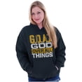 thumbnail image 3 of God Over All Things GOAT Christian Unisex Plus Size Hoodie Brisco Brands 2X, 3 of 6