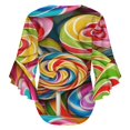 thumbnail image 6 of Rainbow Lollipop Women's V-Neck Blouse With 3/4 Ruffled Bell Sleeves Casual Top Ladies Blouses, 6 of 7