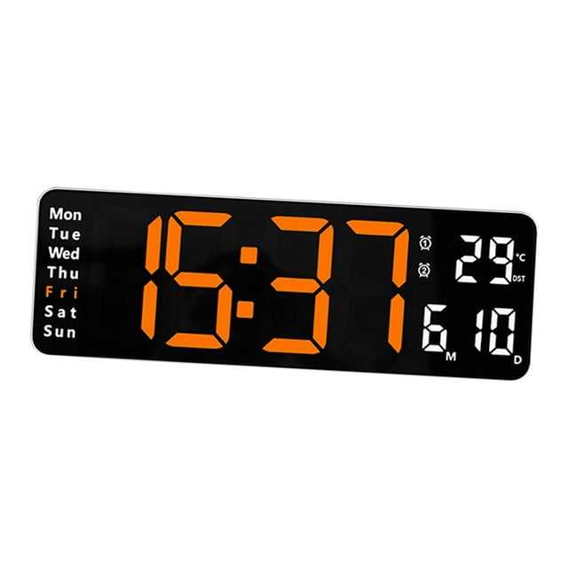 Oversized Digitale Slaapkamer Decor Temperatuur Opknoping Bureau Datum/Dag Mute Naranja-B Zulema Reloj de pared digital