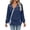 Navy, variant on Women's Diagonal Full- Zip Hooded Windbreaker Jackets Long Sleeve Lightweight Jacket with Zipper Pockets Casual Outerwear,Light Blue,XXXL