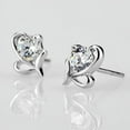 thumbnail image 4 of NUZYZ Women's Fashion 925 Sterling Silver Heart Round Zircon Ear Stud Earrings Jewelry, 4 of 7