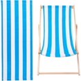 thumbnail image 1 of Repuesto de lona para silla de playa de 44,49 x 17 pulgadas, 1,5 mm de grosor, con rayas azules y blancas, para patio, plegable, reclinable, bricolaje, 1 of 8