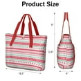 thumbnail image 3 of Tote Bag for Women - Red and Green Christmas Pattern Shoulder Bag - Large Utility Work Duffle Bag with Zipper Handbag for Travel, Work, Sprots, 3 of 5