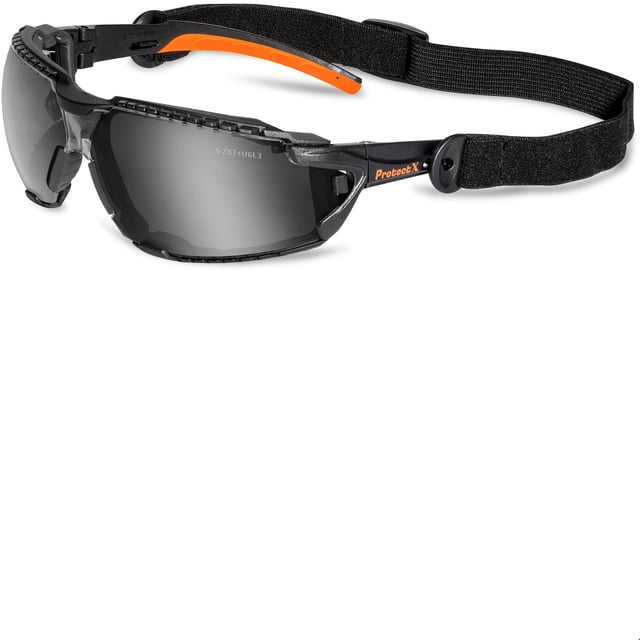 Gafas de seguridad ProtectX, funda de espuma para lentes con correa, antivaho UV