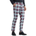thumbnail image 4 of INSPIRE CHIC Plaid Printed Trousers for Men's Color Block Regular Fit Checked Dress Pants, 4 of 6