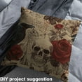 thumbnail image 2 of Homewish Retro Romantic Skeleton Fabric by the Yard 1 Yard, Red Anniversary Rose Room Decor Fabric by the Yard, Gothic Crow Butterfly Sewing Fabric, Breathable Home Decor, 2 of 6