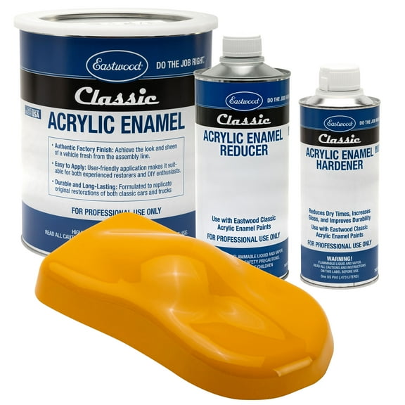Eastwood Classic Acrylic Enamel Gloss School Bus Yellow Automotive Spray Paint Gallon Reducer Hardener Kit