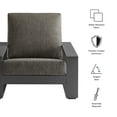 thumbnail image 3 of Lounge Chair Armchair Lounge Chair, Gray, Aluminum, Outdoor Patio Balcony Cafe Bistro Garden Hospitality Restaurant, Modern Contemporary, HB37962, 3 of 9