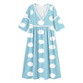 thumbnail image 5 of Omexry Elegant Dresses for Women Women's Summer Casual Printed Dress With Sleeve V-neck Dress, 5 of 6