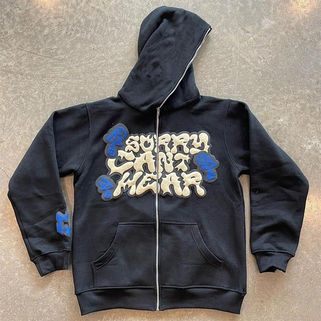 Chaqueta de calle Y2k para hombre, ropa de calle, sudadera con capucha con cremallera y letras gráficas, sudadera de gran tamaño retro de moda Harajuku