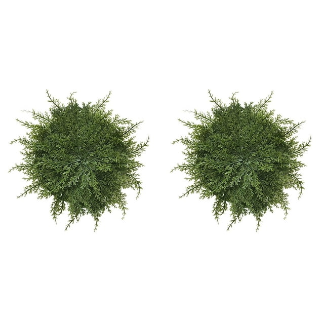 Clearance 2Pcs Faux Cedar Placemats Faux Cedar Greenery Placemats Round Cedar Christmas Placemats Cedar Mat Green Winter Greenery Round Faux Cedar Placemat Tabletop Decor, Green Plastic