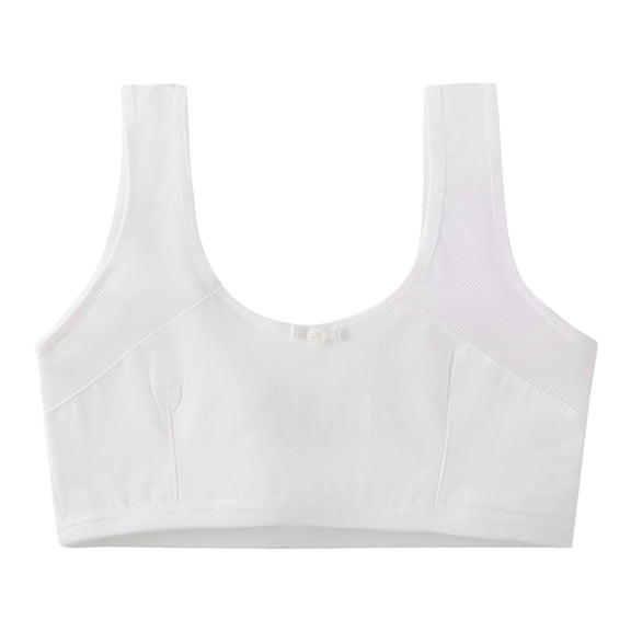 GCETTIC Teen Bras Teen Girls Training Bra Wireless Starter Sports Bras Bralette White,L