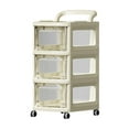 thumbnail image 2 of HengDidi Clear Plastic Multi-Level Rolling Storage Cart with Wheels, Adjustable Kitchen/Bathroom Organizer for Utensils & Snacks, Space-Efficient Mobile Cabinet, 2 of 6
