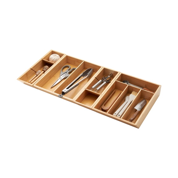 TRINITY EcoStorage® | 4-Piece Bamboo Drawer Organizer | w/ Dividers