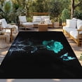 thumbnail image 3 of Fsddascl Green Roses Outdoor Rug for Patio/Deck/Porch, Non-Slip Large Area Rug 4 x 6 Ft, Modern Art Splash Flowers Butterfly Indoor Outdoor Rugs Washable Area Rugs, Reversible Camping Rug Carpet, 3 of 5