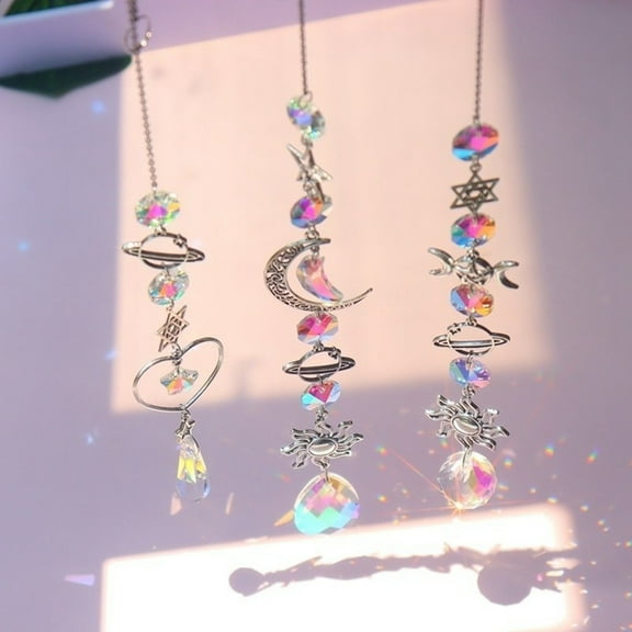 B Crystal Wind Chime Sun Catcher Diamond Prisms Pendant Dream Catcher Rainbow Chaser Hanging Drop Home Garden Decor