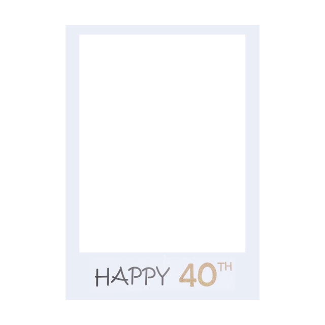 MasteelfCA Happy 40th DIY Paper Picture Frame Cutouts Photo Booth Props for Birthday Party