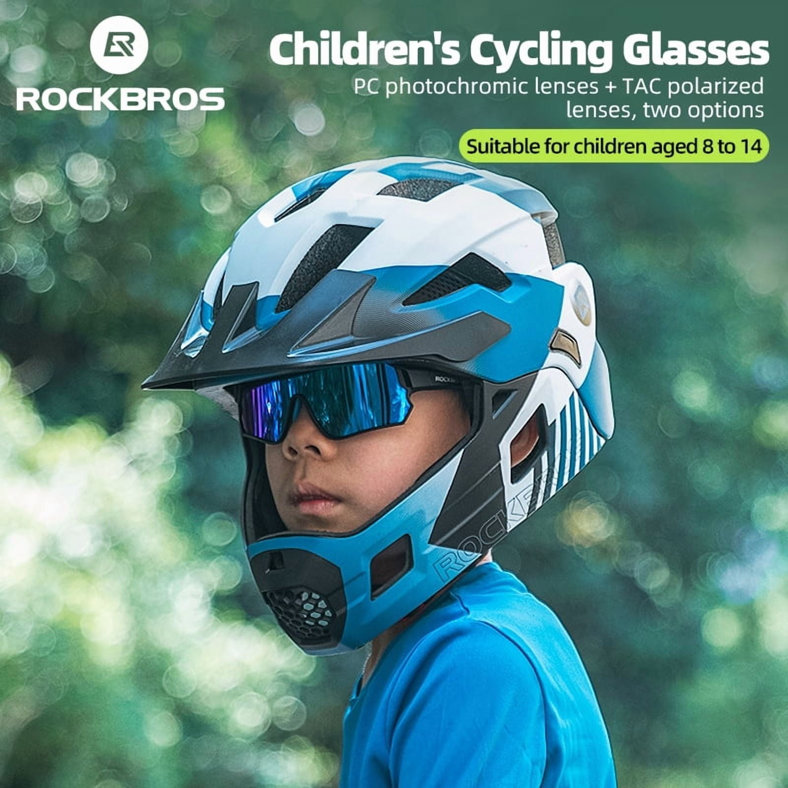 ROCKBROS Kids Wrap Sports Shield Baseball Cycling Sunglasses MultiColor 8-14 age