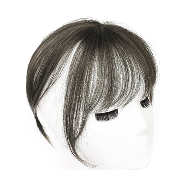 RKSTN Perruques Cheveux Humains Extension de Fil à Haute Température Perruque Noire Naturelle Femme Frange Pièce de Cheveux Perruques Sans Colle