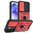 thumbnail image 4 of Elegant Choise Case with Slide Camera Lens Cover and Stand for Samsung Galaxy A55 5G, Red, 4 of 15