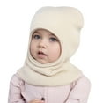 thumbnail image 2 of WUXIAN Baby Hats Caps Warm Hooded Winter Solid Color Versatile Stretchy Scarf Kid Cap Knit Care For Child, 2 of 4