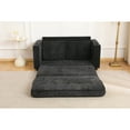 thumbnail image 4 of Miekor Furniture 55" 3 Fold Sofa,Convertible Futon Couch sleeper sofabed,Velvet linen fabric ,Perfect for Small Spaces, Living Room, or Office,Black MK4314, 4 of 12