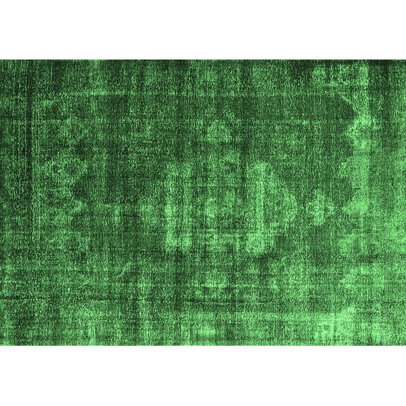 Ahgly Company Indoor Rectangle Oriental Emerald Green Industrial Area Rugs, 3' x 5'