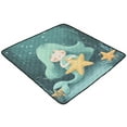 thumbnail image 7 of WOBOGO Cute Mermaid Holding Starfish Baby Playmats Extra Large Waterproof Rollable Activity Pads for Toddlers 50×50inch, 7 of 7