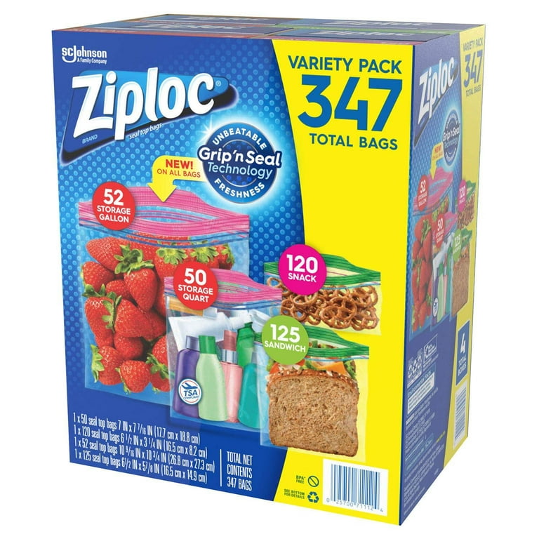 Ziploc Storage Bag Variety Pack 347 Pk.