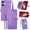 Purple, variant on for iPhone 17e / 16e 6.1 inch Case, Wallet for Women Men, Durable PU Leather Magnetic Flip Lanyard Strap Wristlet Zipper Card Holder Wallet Phone Case for Samsung Galaxy A35 5G