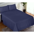 thumbnail image 4 of Ruvanti 100% Cotton Sheets - Crispy Cooling Percale Sheets For Full Size Bed, Breathable & Durable Full Sheet Set, 16 Inches Deep Pocket Bed Sheets, Crown Blue, 4 Pieces, 4 of 5