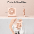 thumbnail image 5 of JISULIFE Small Desk Fan, Portable USB Rechargeable Fan, 160° Tilt Folding Personal Mini Fan with 4500mAh Battery, Strong Wind, Ultra Quiet, 4 Speed Modes for Office, Home, Camping - Pink, 5 of 7