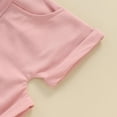 thumbnail image 2 of WIBACKER Toddler Baby Boy Summer Outfit Infant Girl Clothes Auntie's Little Bestie Short Sleeve T-Shirt Casual Rolled Shorts Set, 2 of 8