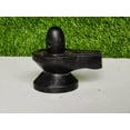 thumbnail image 3 of Black Narmada Shivling Small Narmadeshwar Shiva Shiv Lingam Ling Energized Stone Design For Home Decor Office Hindu Vastu Pooja Mahadev Mandir Puja By SHIVAM KALA, 2 inch lingam, 4' Base, 3 of 4