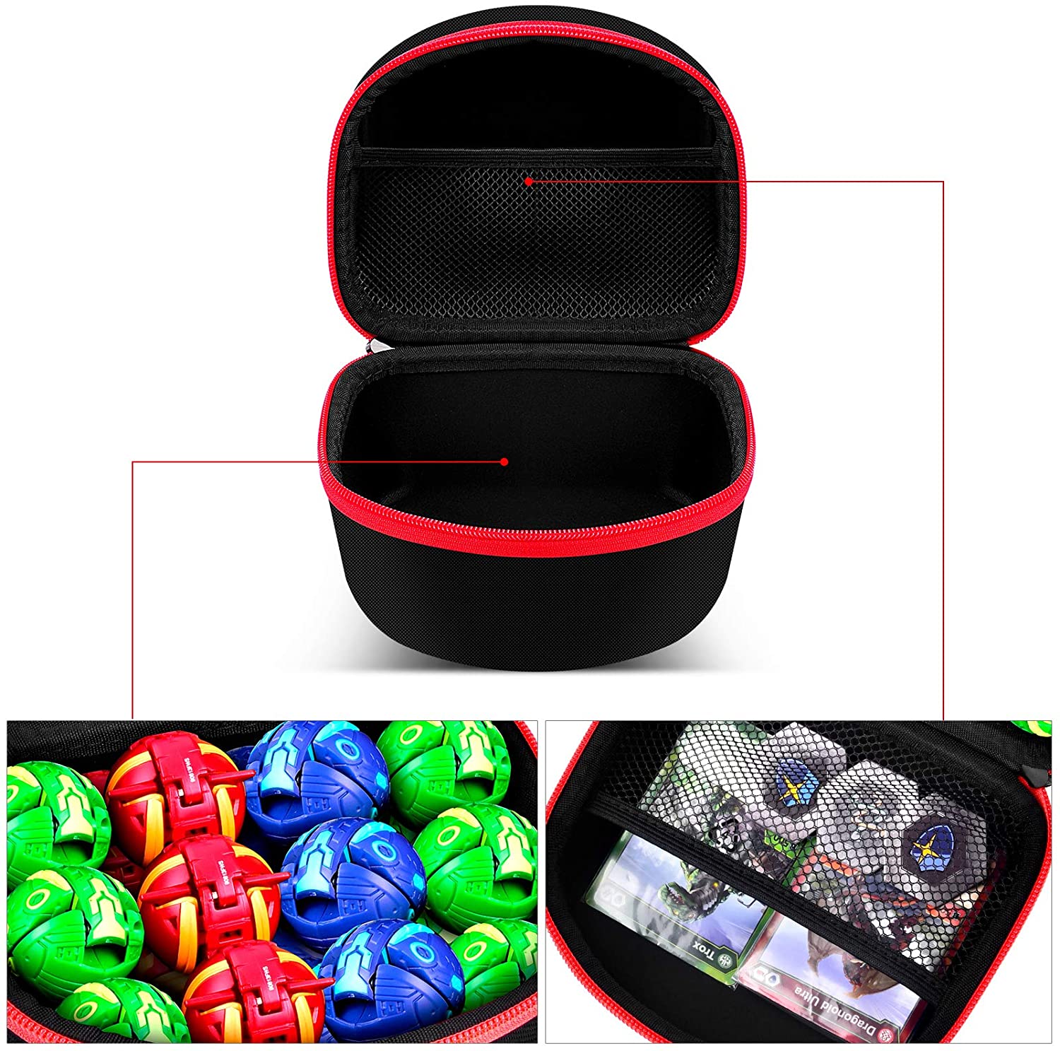JOINPAYA Boîte De Rangement Portable pour Toupies De Combat avec Poignée Organisateur en Plastique avec Compartiments Étui Léger pour Jouets Gyroscopiques Enfants en Voyage Et Tournoi