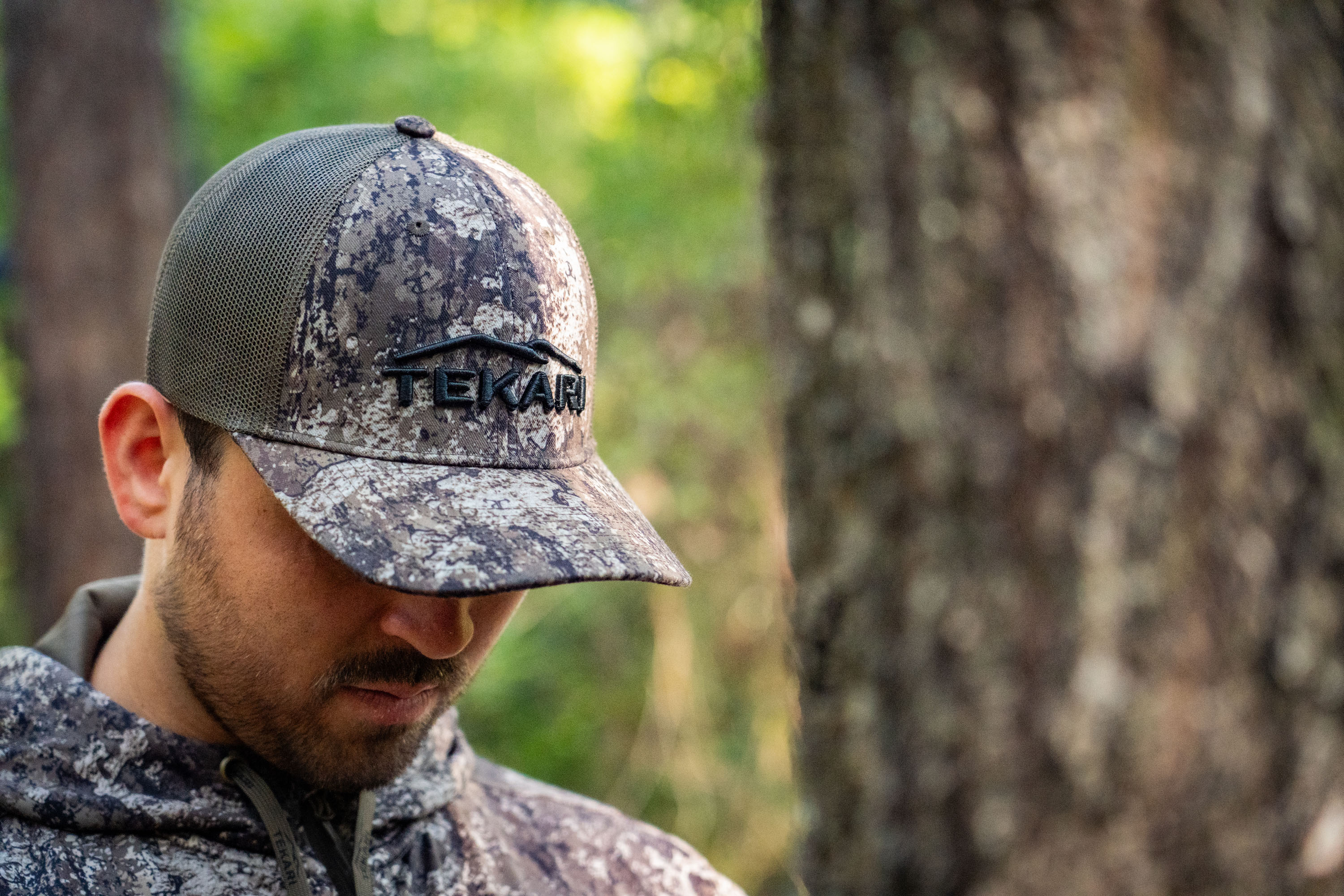 6 Panel Mesh Back Curved Bill Kade Camo, OSFM