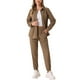 thumbnail image 2 of INSPIRAR CHIC Conjunto de 2 Piezas para Mujeres Traje de Pana Casual Chaqueta de Manga Larga con Botones y Pantalones con Bolsillos M Marrón, 2 of 5
