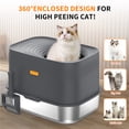 thumbnail image 5 of Btidfty Top-entry Stainless Steel Cat Litter Box W/lid&scoop Enclosed Bedpan (Dark Gray), 5 of 9