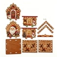 thumbnail image 4 of 3D Christmas Wooden House Rhinestone Art DIY Kit Gift for Craft Lovers, Glittering Holiday Tabletop Decor with Santa Snowman Reindeer, 4 of 9
